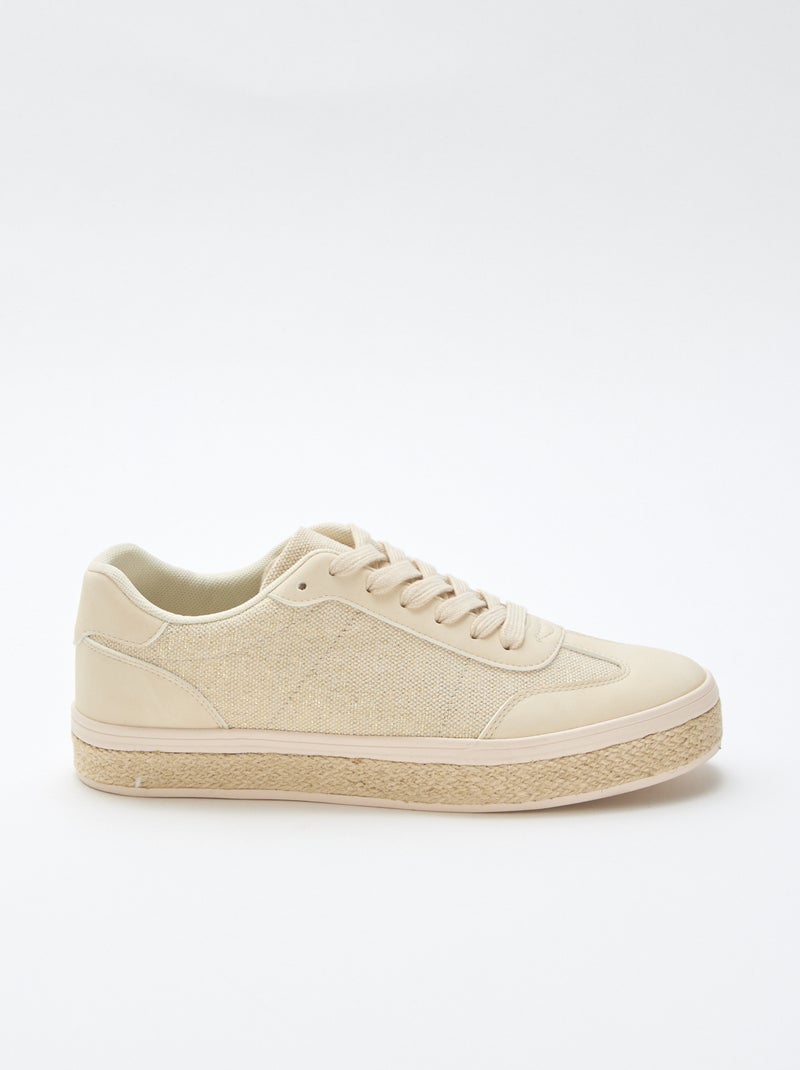 Sneakers bicolore con suola espadrillas Giallo - Kiabi