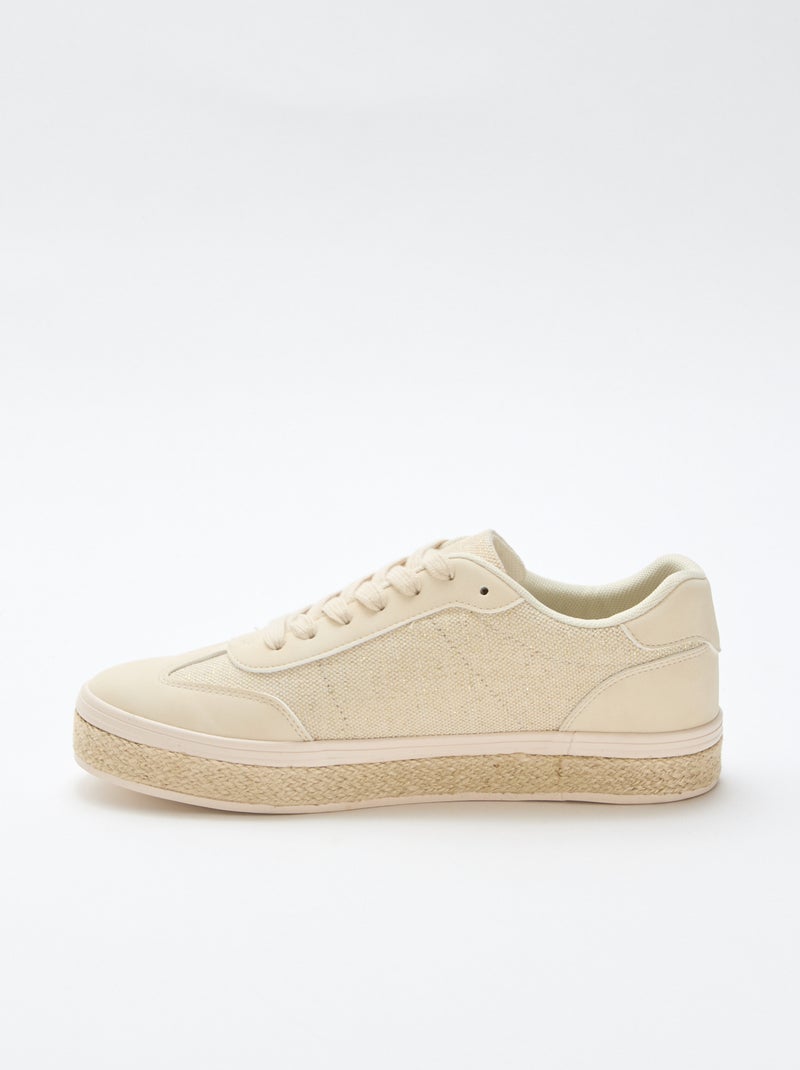 Sneakers bicolore con suola espadrillas Giallo - Kiabi