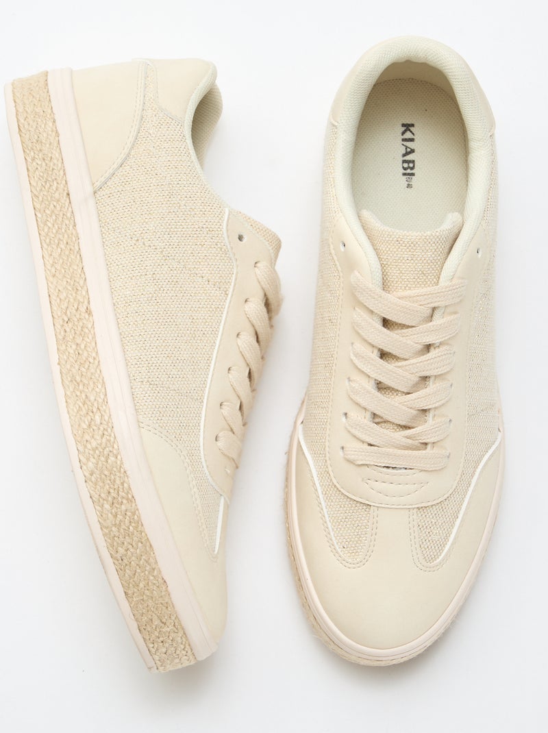 Sneakers bicolore con suola espadrillas Giallo - Kiabi