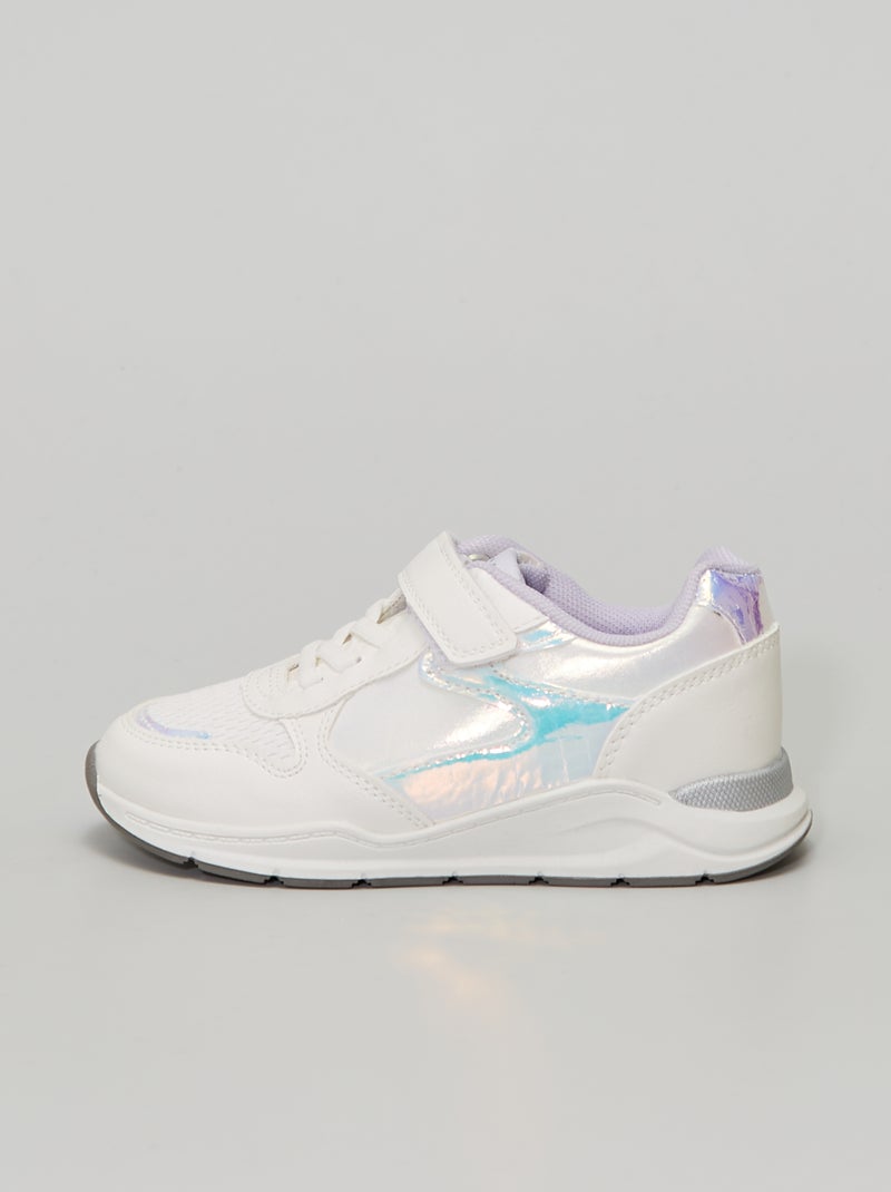 Sneakers bicolori effetto ologramma BIANCO - Kiabi