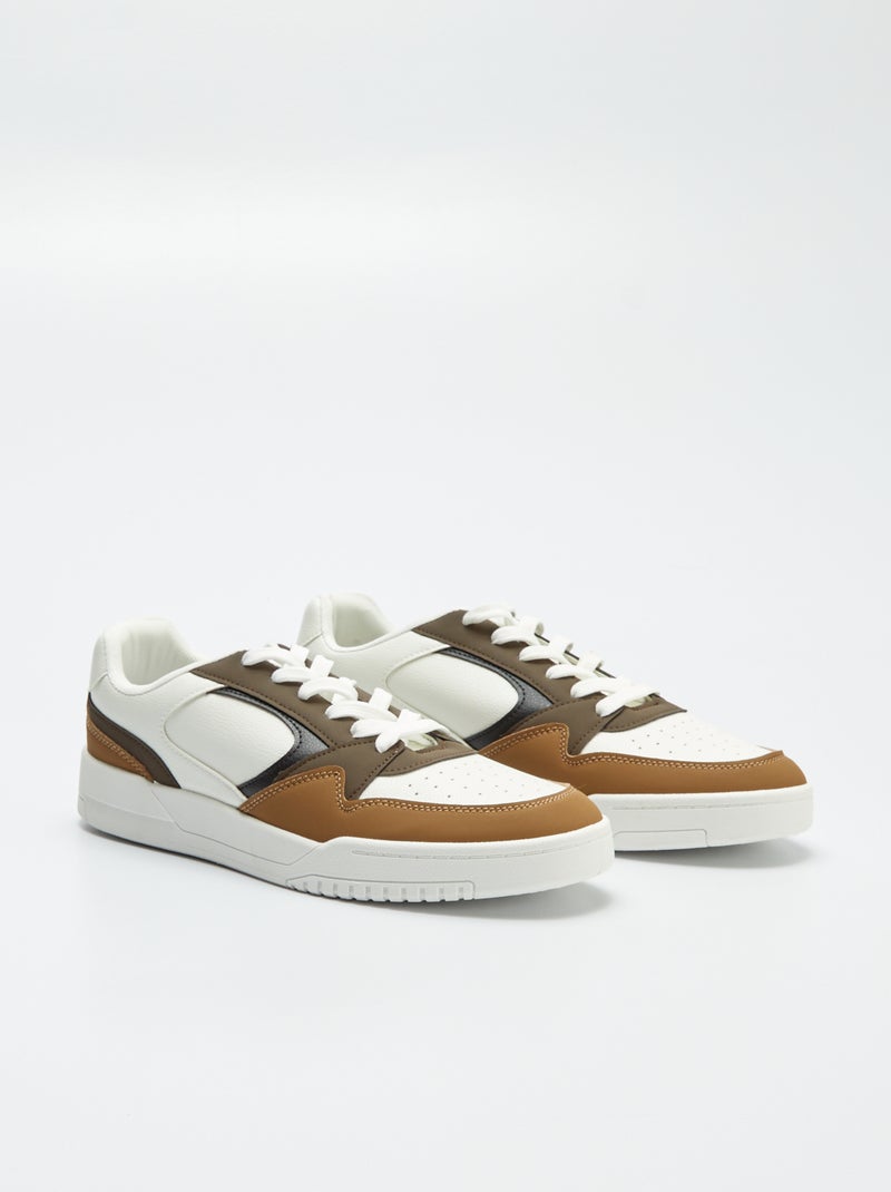 Sneakers bimateriale MARRONE - Kiabi