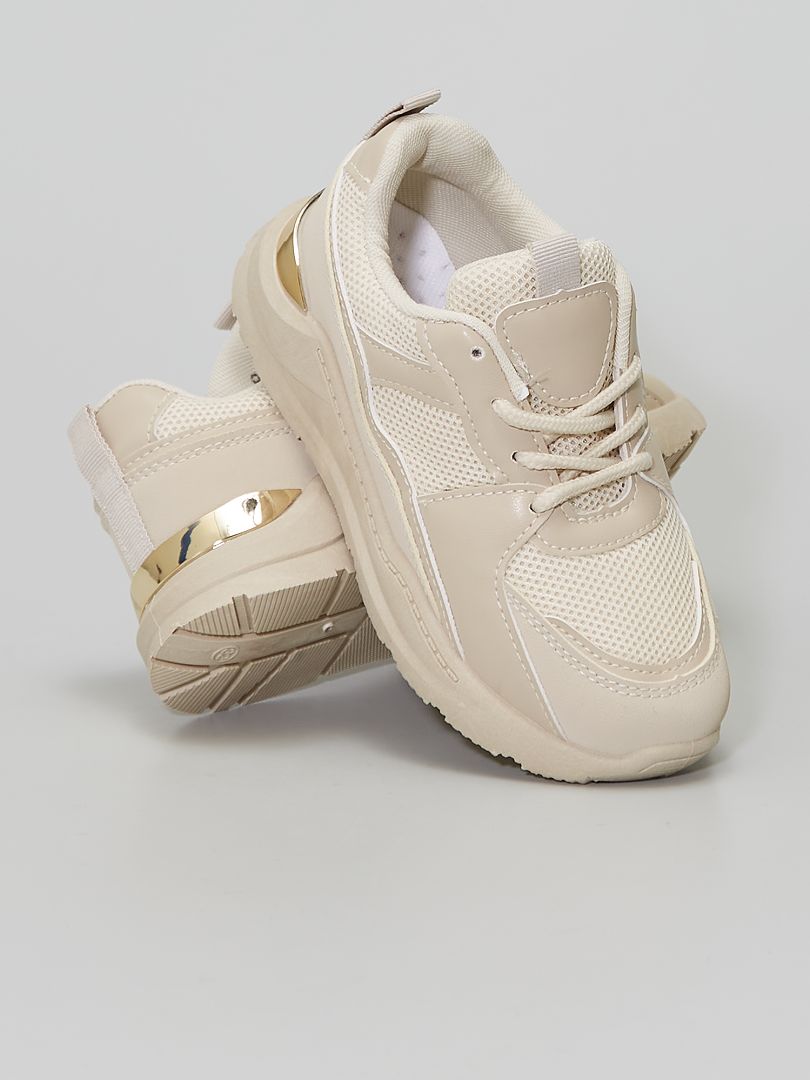 Sneakers bimateriali BEIGE - Kiabi