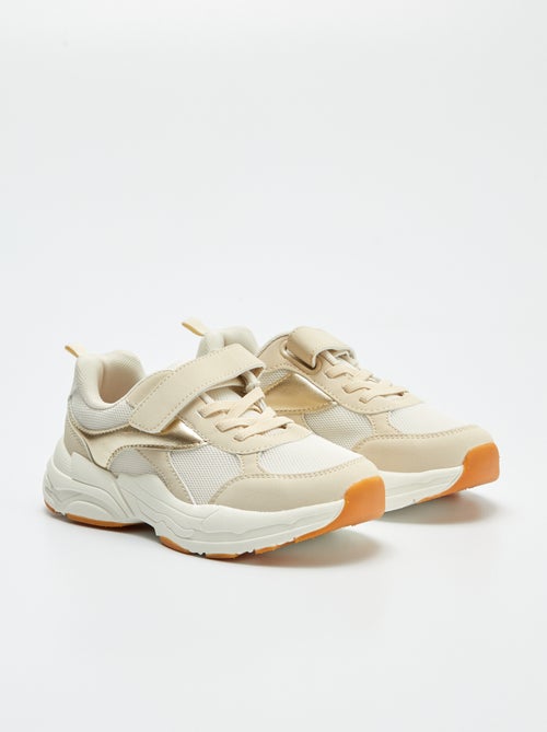 Sneakers bimateriali con apertura a strappo - Kiabi