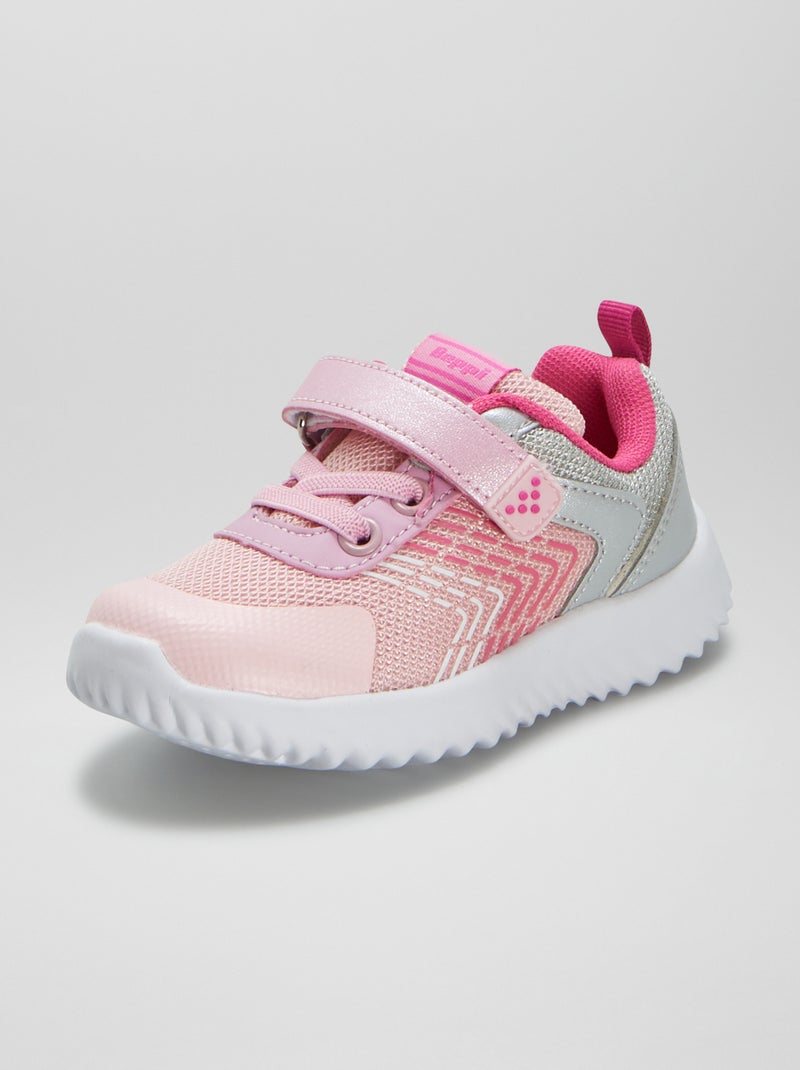 Sneakers bimateriali con apertura a strappo ROSA - Kiabi