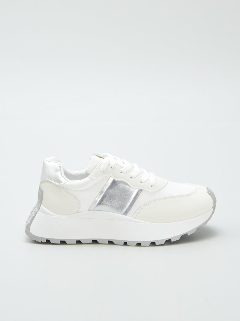 Sneakers bimateriali running bianco - Kiabi