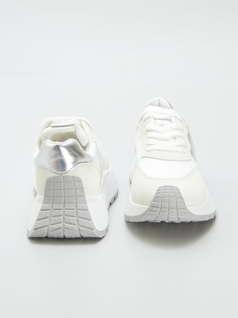 Sneakers bimateriali running bianco - Kiabi