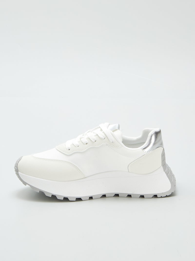 Sneakers bimateriali running bianco - Kiabi