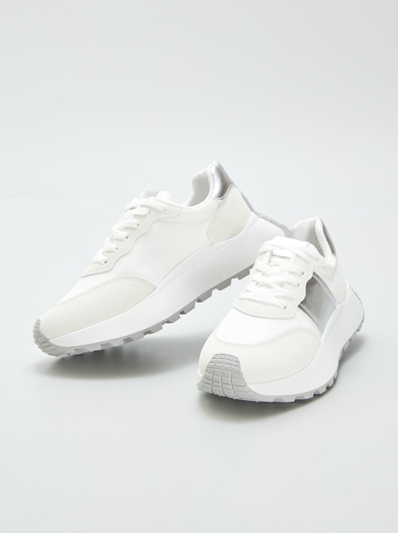 Sneakers bimateriali running bianco - Kiabi