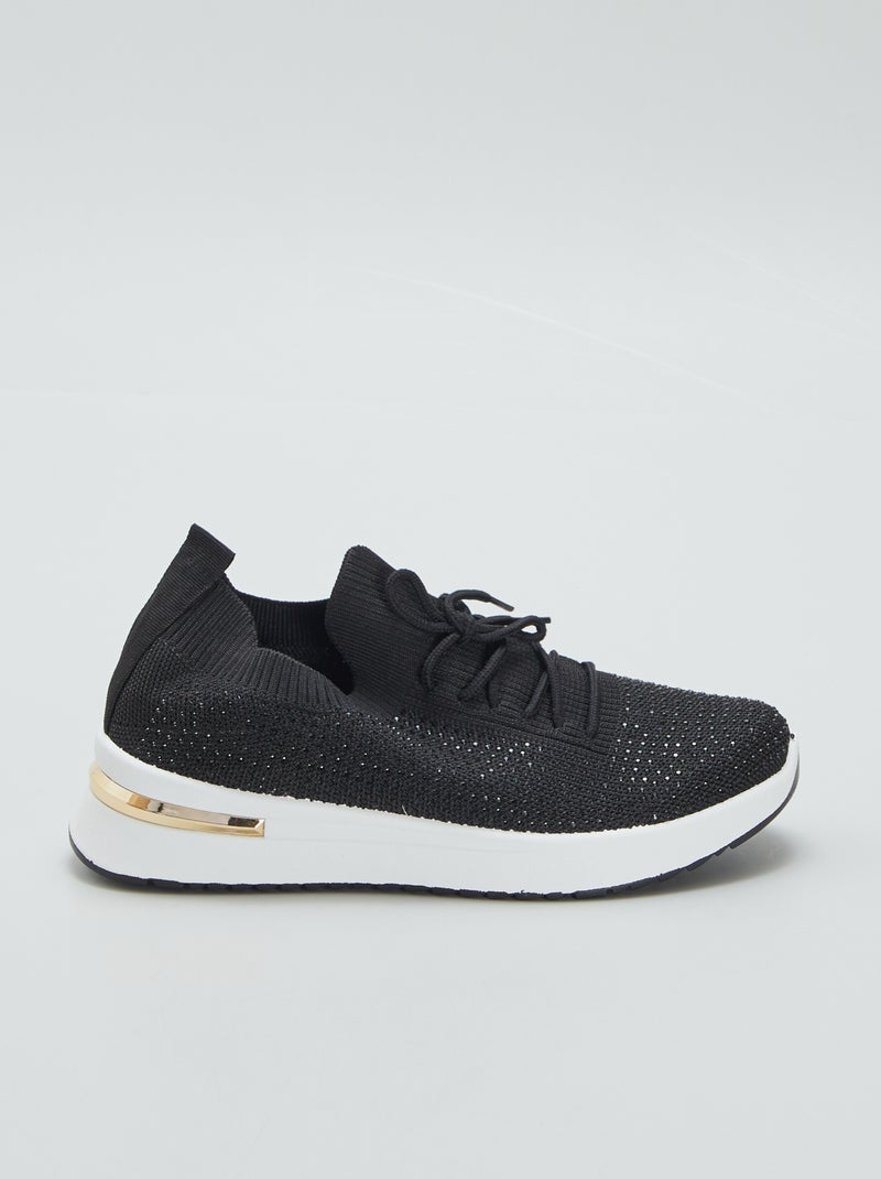 Sneakers calzino con strass NERO - Kiabi