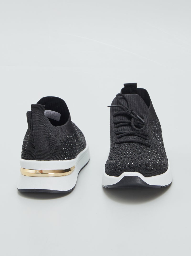 Sneakers calzino con strass NERO - Kiabi