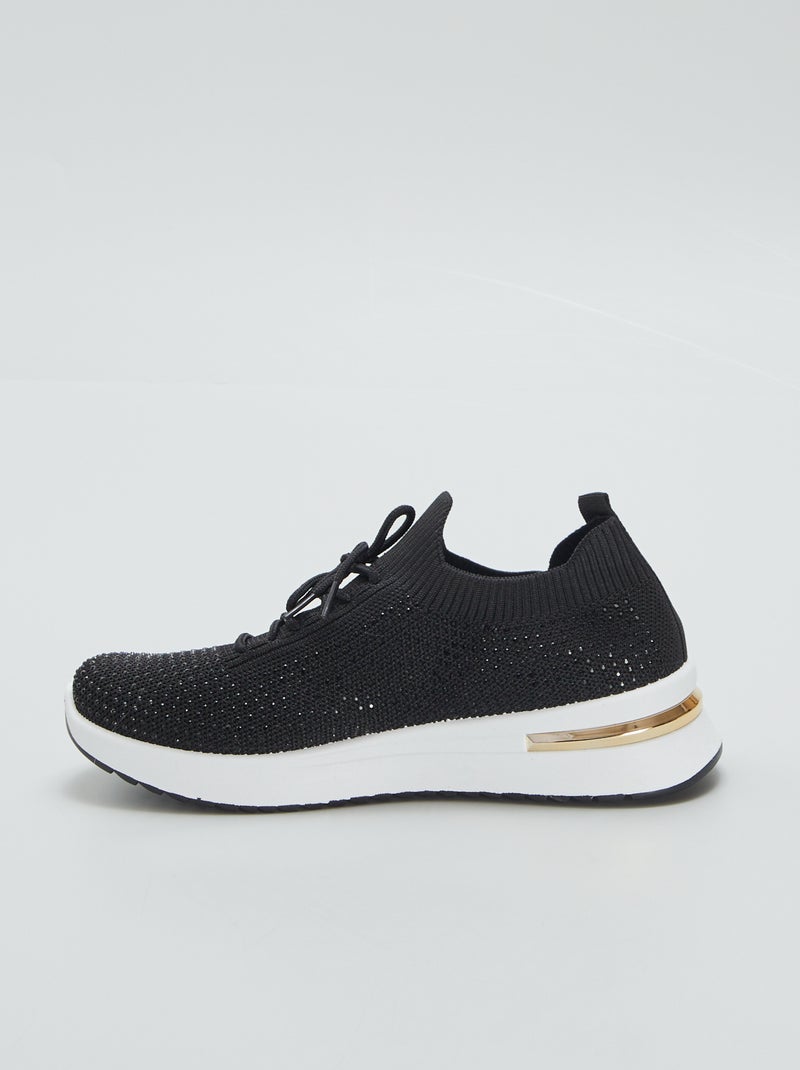 Sneakers calzino con strass NERO - Kiabi