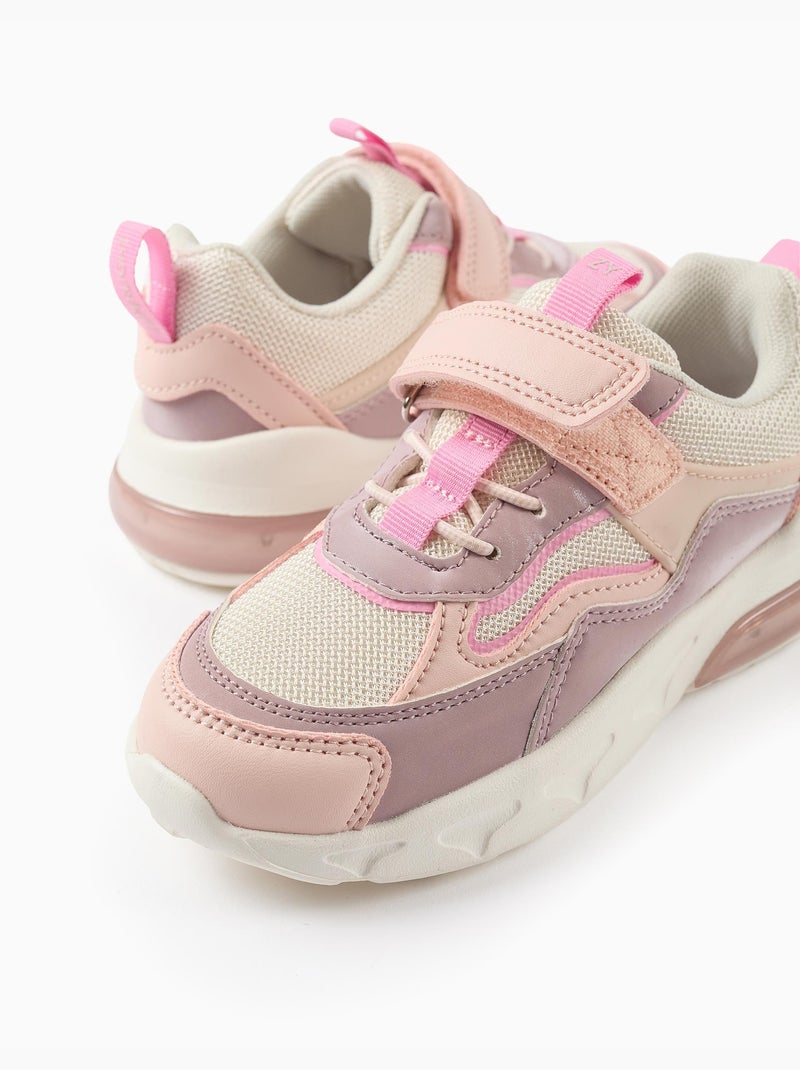 Sneakers combinati con luci superlight runner Bianco / Rosa / Beige - Kiabi