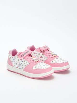 Sneakers con apertura a strappo + lacci elasticizzati 'unicorni'