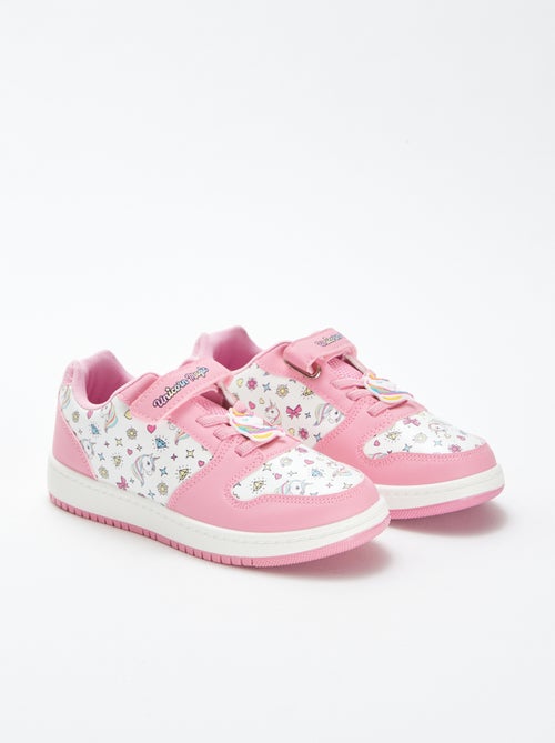 Sneakers con apertura a strappo + lacci elasticizzati 'unicorni' - Kiabi