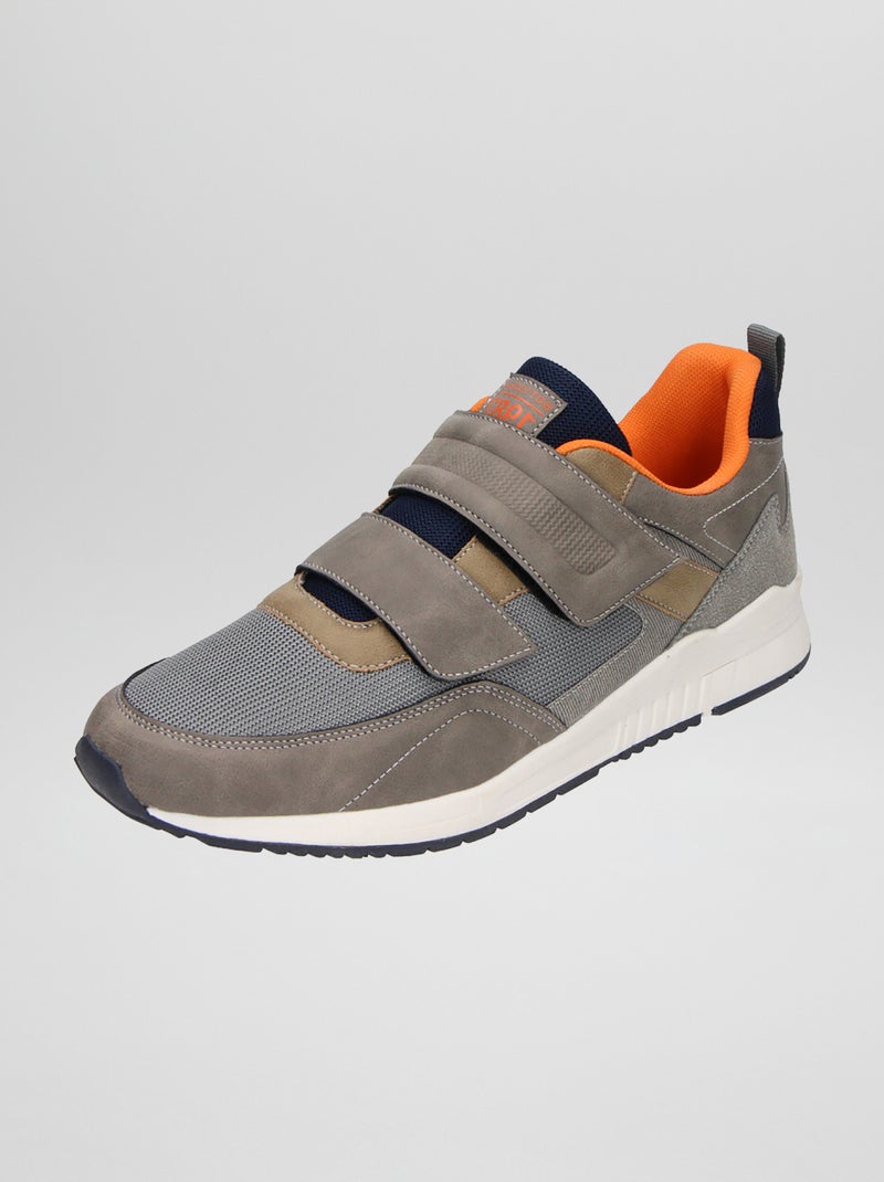 Sneakers con chiusure a strappo bicolori BEIGE - Kiabi