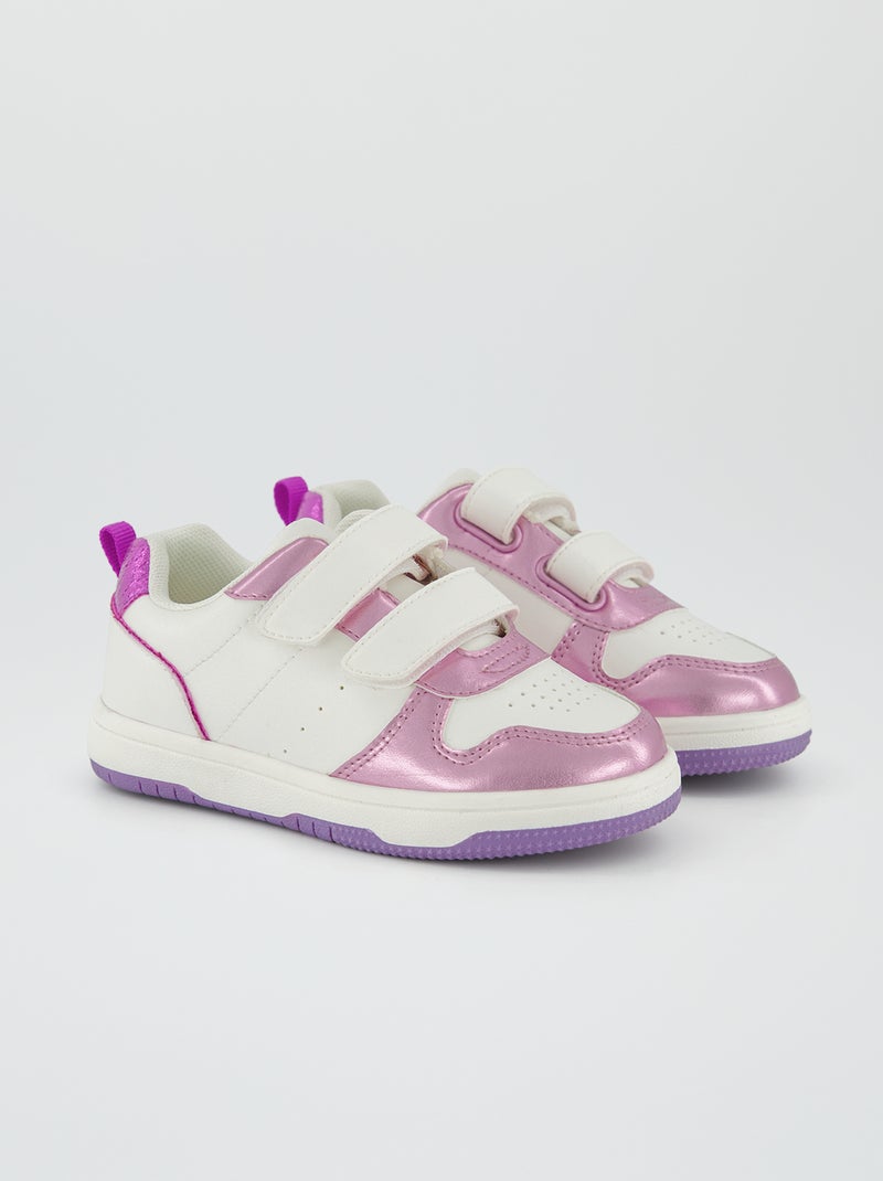 Sneakers con chiusure a strappo tricolori Rosa - Kiabi