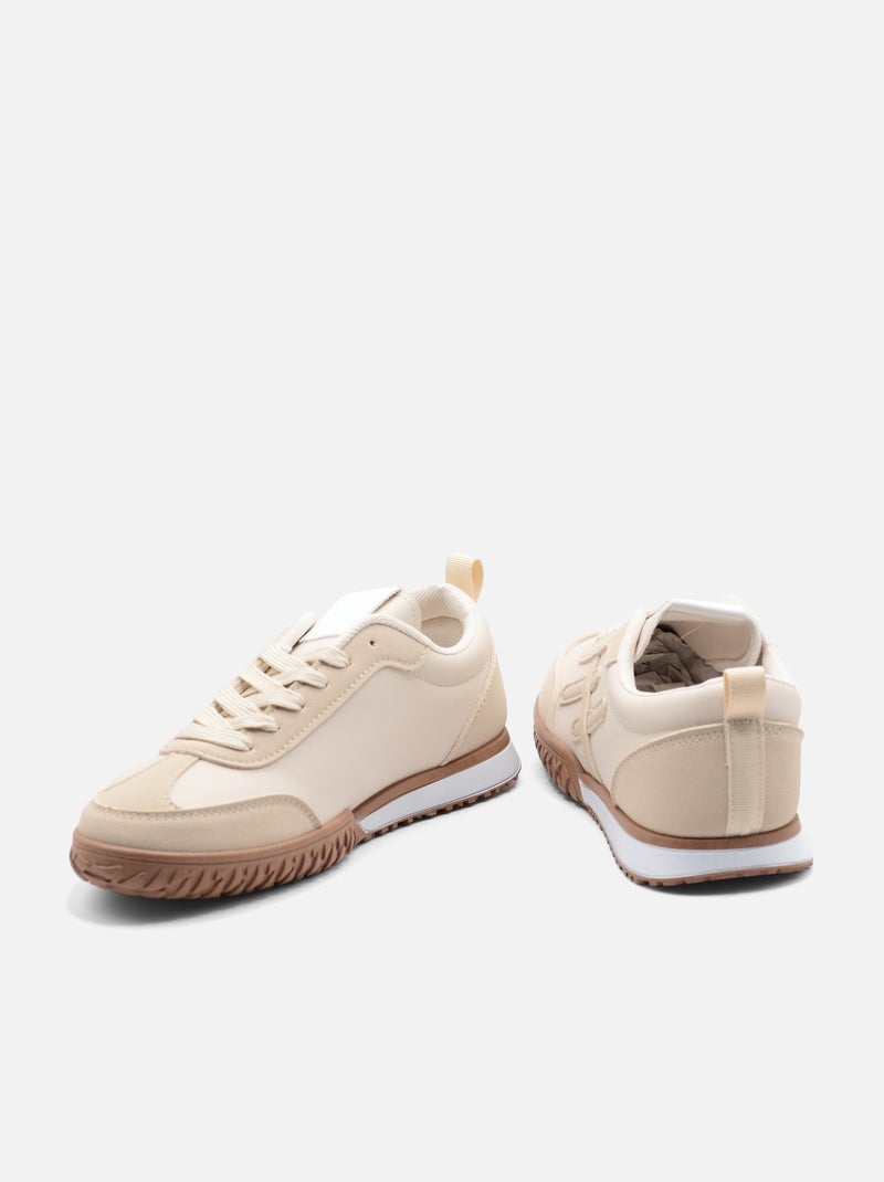 Sneakers con lacci Beige - Kiabi