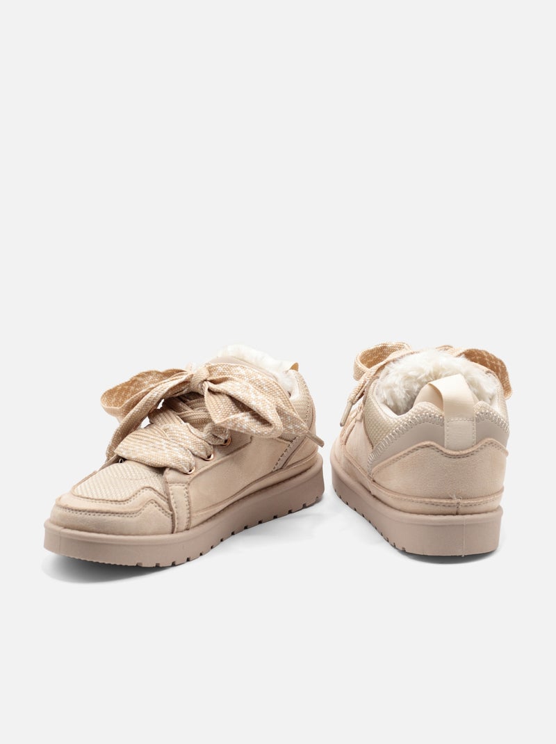 Sneakers con lacci Beige - Kiabi