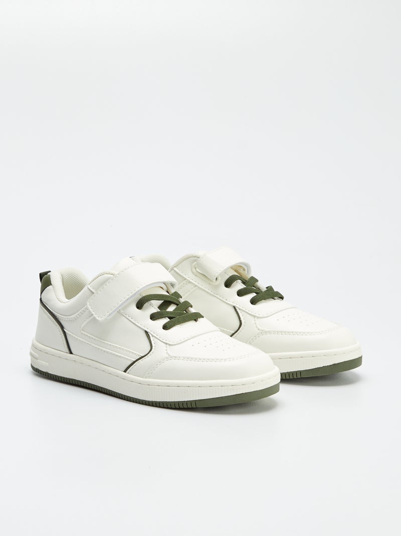 Sneakers con lacci elastici + strappi BIANCO - Kiabi