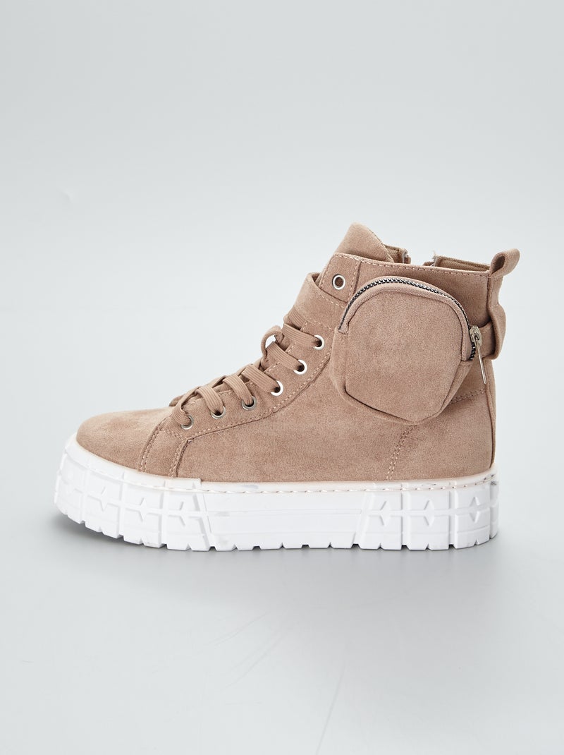 Sneakers con platform e tasca con zip kaki - Kiabi