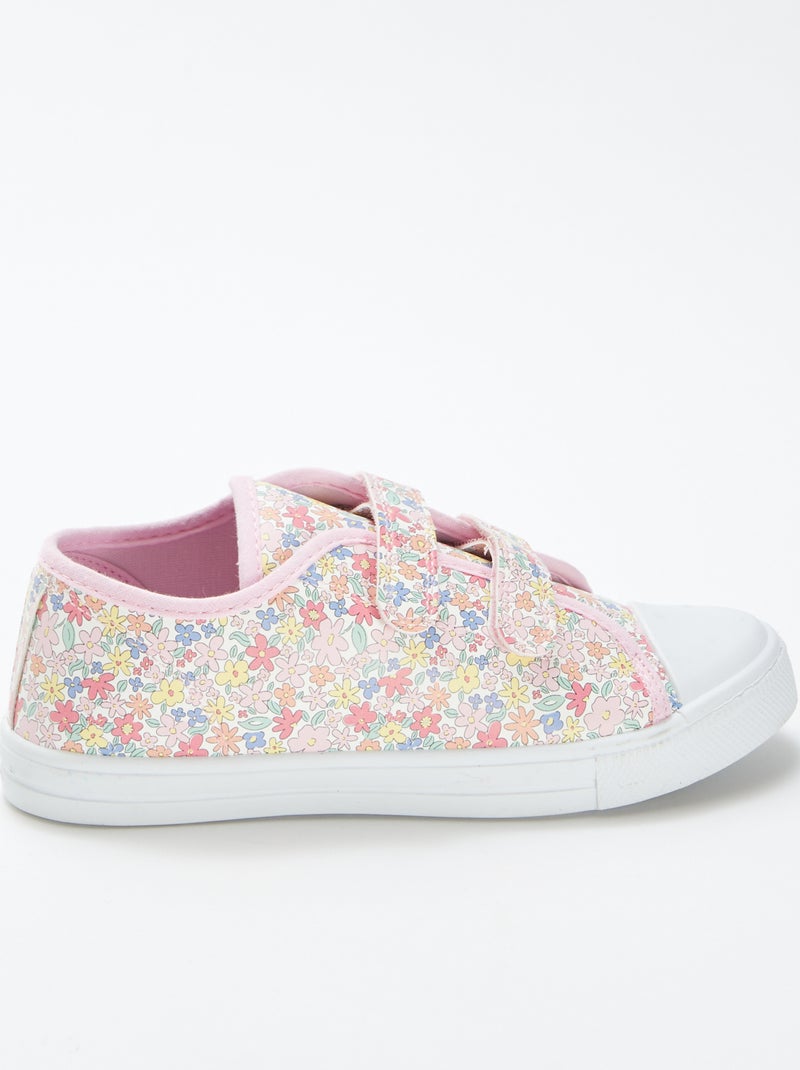 Sneakers con stampa floreale ROSA - Kiabi