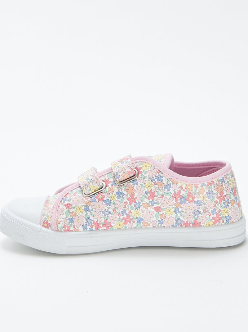 Sneakers con stampa floreale ROSA - Kiabi