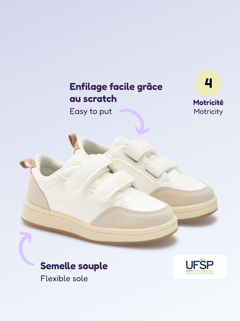 Sneakers con strappi - motricità 4 'camminare' - Kitchoun Beige - Kiabi