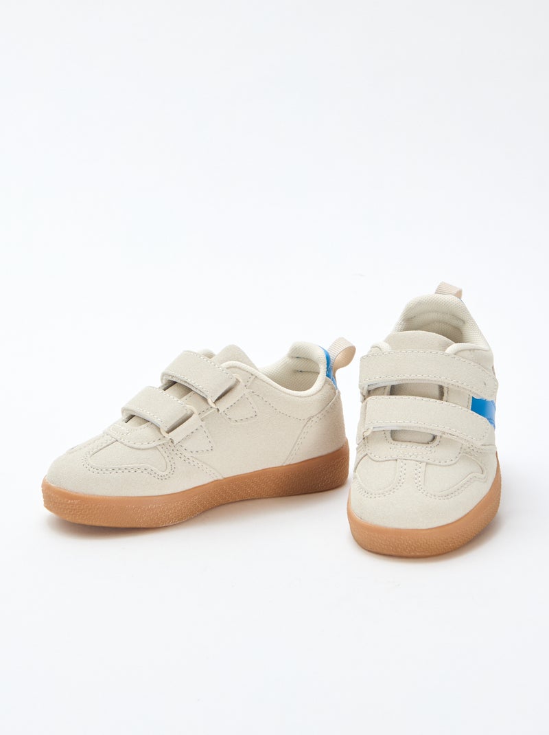Sneakers con velcro in simil suede Blu - Kiabi