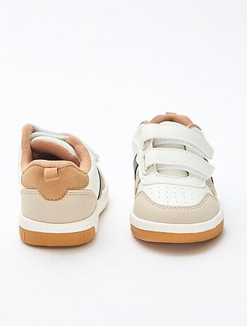 Sneakers con velcro in similpelle quadricolore