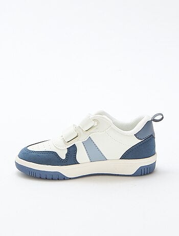 Sneakers con velcro in similpelle quadricolore