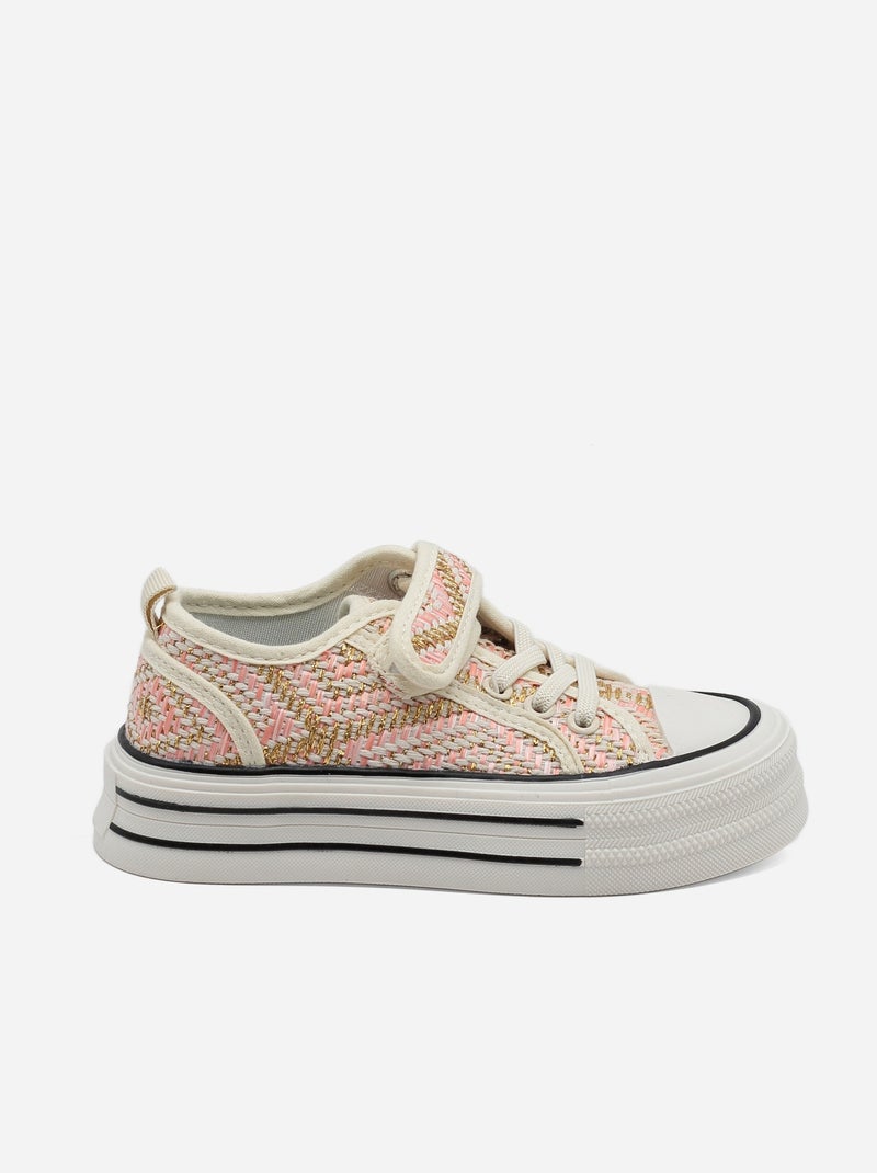 Sneakers con zeppa Beige/Rosa - Kiabi