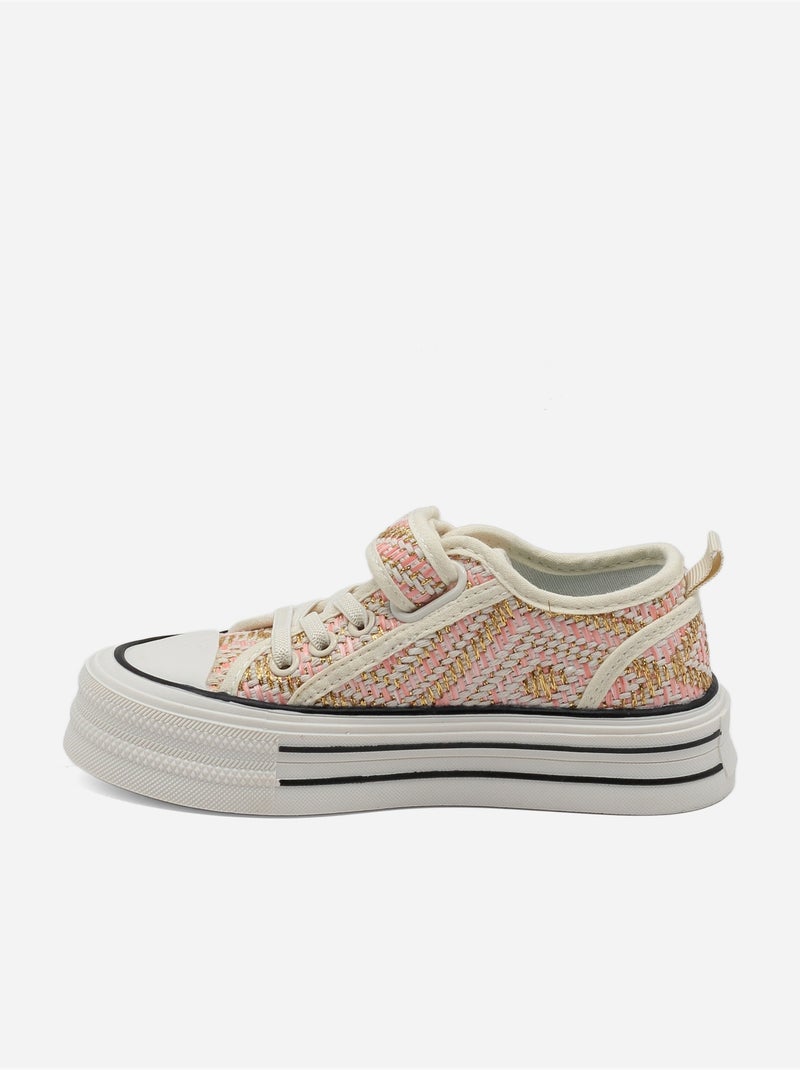 Sneakers con zeppa Beige/Rosa - Kiabi
