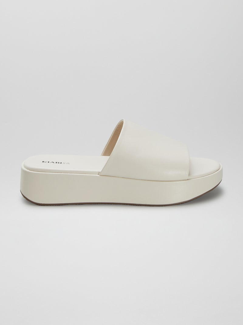 Sneakers con zeppa in similpelle BEIGE - Kiabi