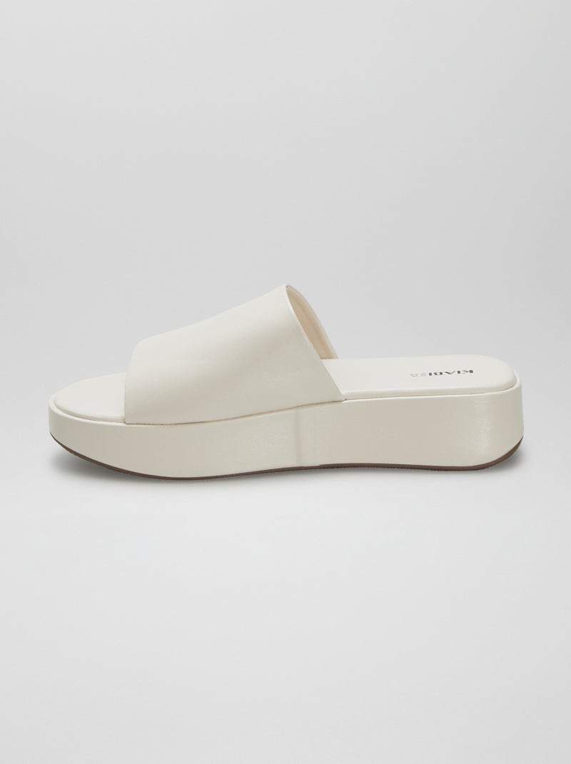 Sneakers con zeppa in similpelle BEIGE - Kiabi