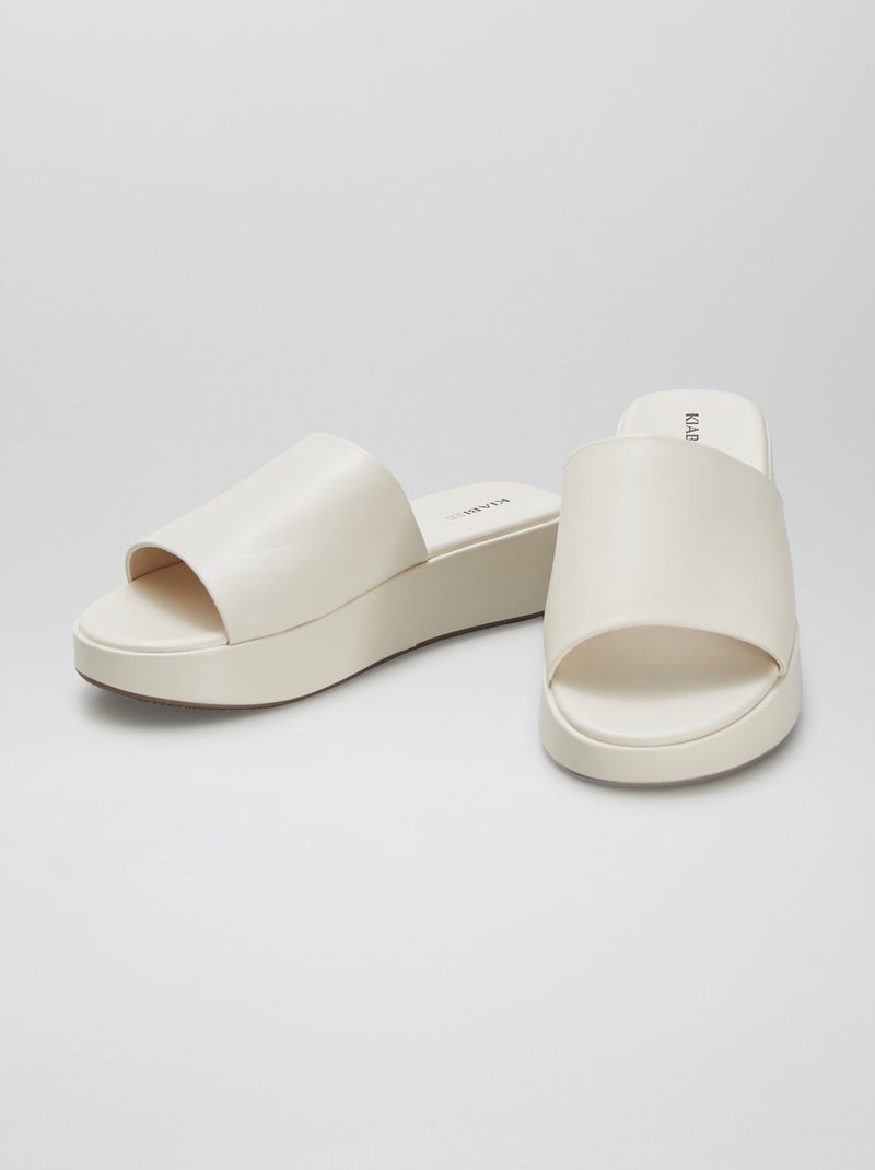 Sneakers con zeppa in similpelle BEIGE - Kiabi