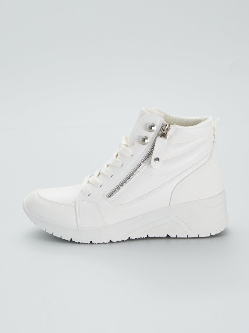 Sneakers con zeppa in similpelle bianco - Kiabi