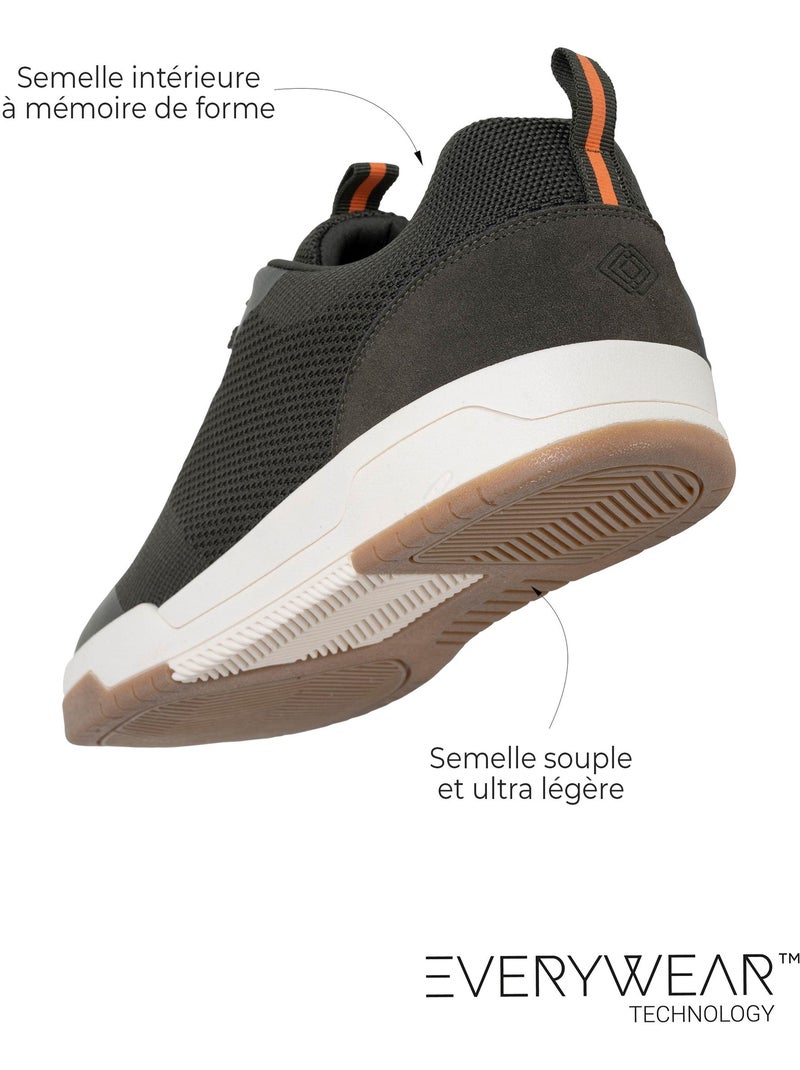 Sneakers confortevole, resistente, con suola in memory e facile da indossare Cachi - Kiabi