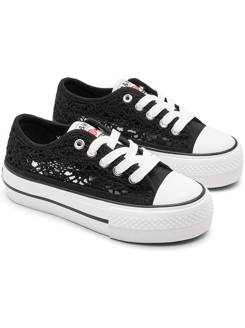 Sneakers conguitos bajas crochet Nero - Kiabi