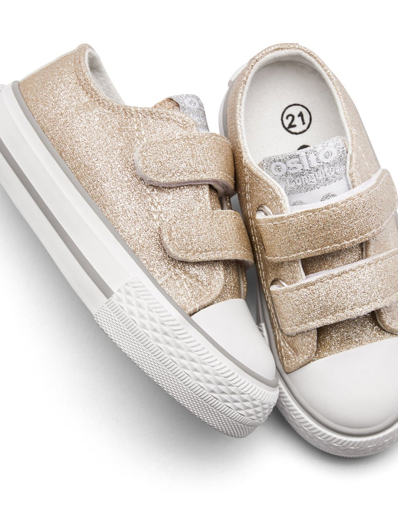 Sneakers conguitos bajas glitter Oro - Kiabi