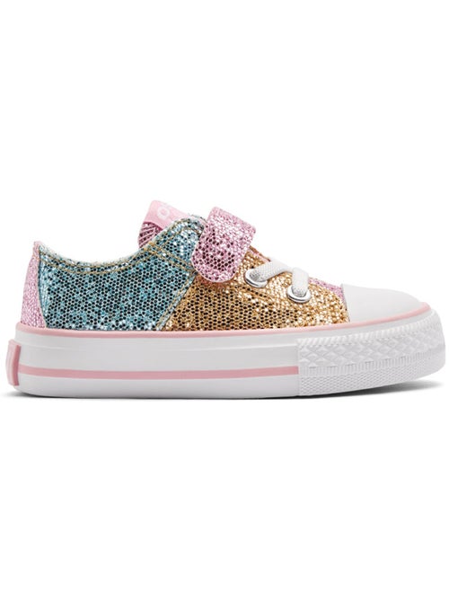 Sneakers conguitos bajas glitter patchwork - Kiabi