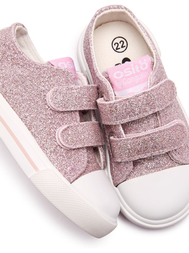 Sneakers conguitos canvas glitter Rosa - Kiabi