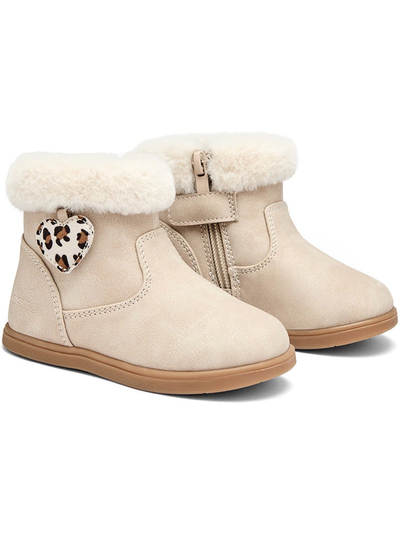 Sneakers conguitos corazón leopardo Beige - Kiabi