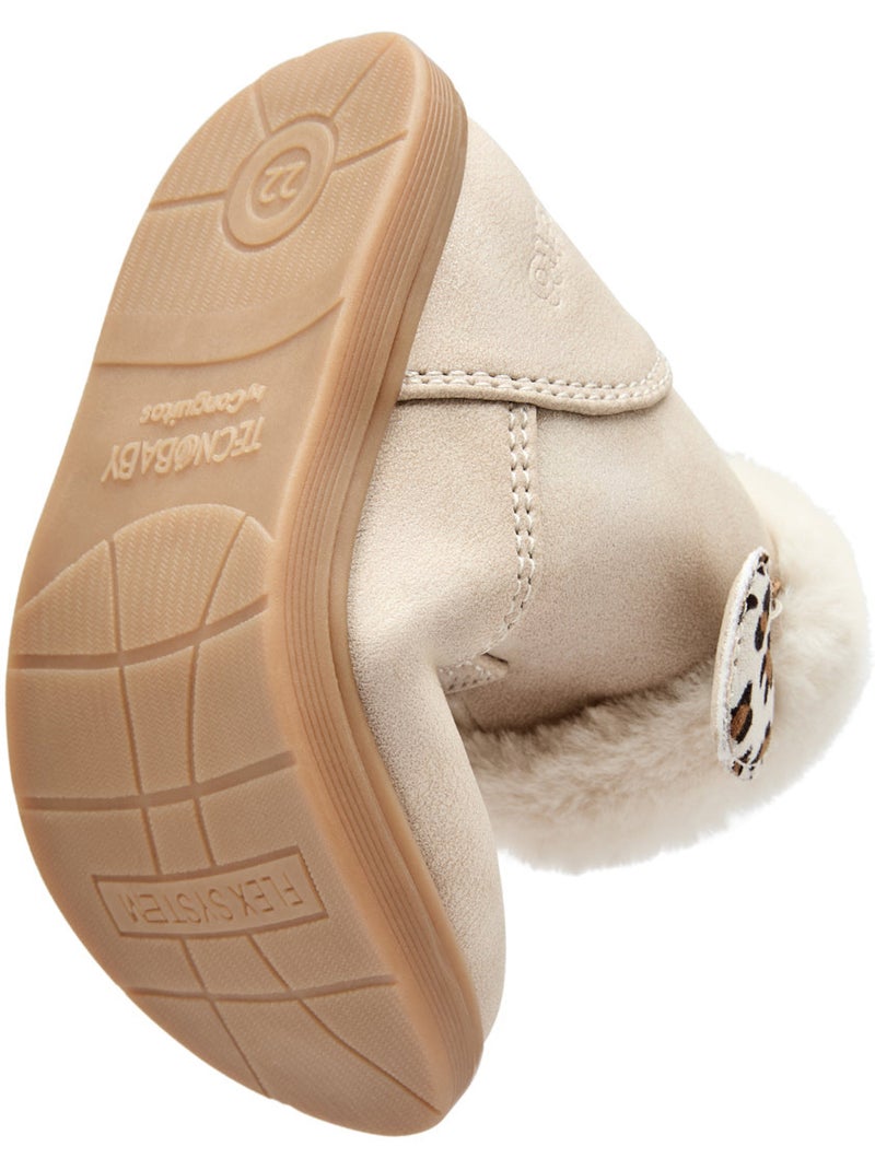 Sneakers conguitos corazón leopardo Beige - Kiabi