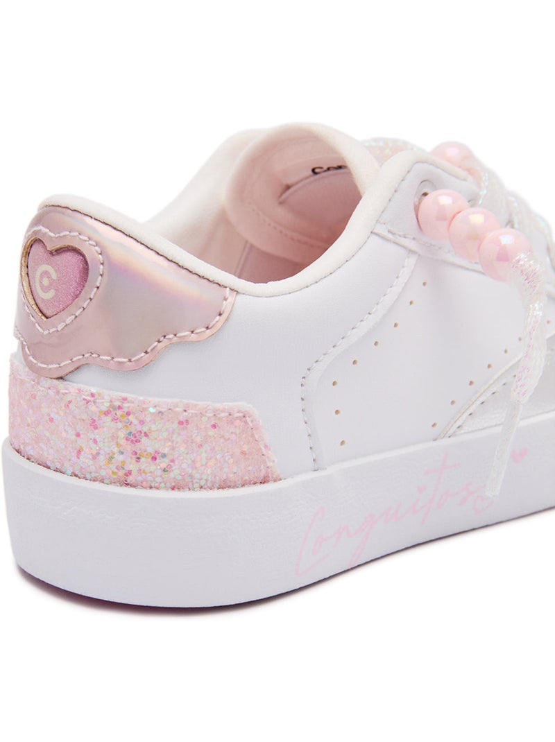 Sneakers conguitos detalles brillantes Bianco - Kiabi