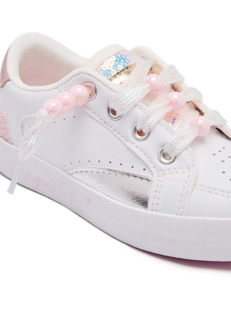 Sneakers conguitos detalles brillantes Bianco - Kiabi