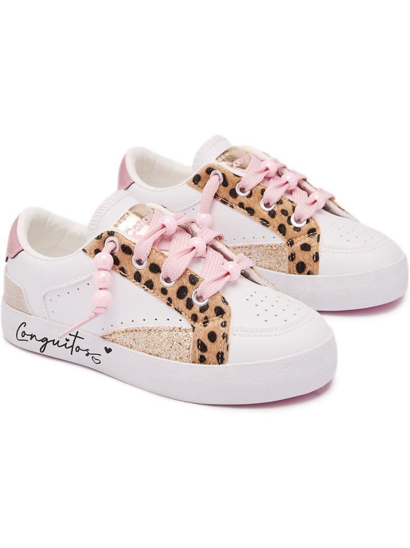 Sneakers conguitos estampado animal Nero Marrone Nero - Kiabi