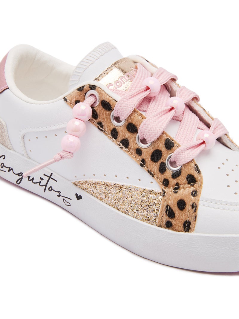 Sneakers conguitos estampado animal Nero Marrone Nero - Kiabi