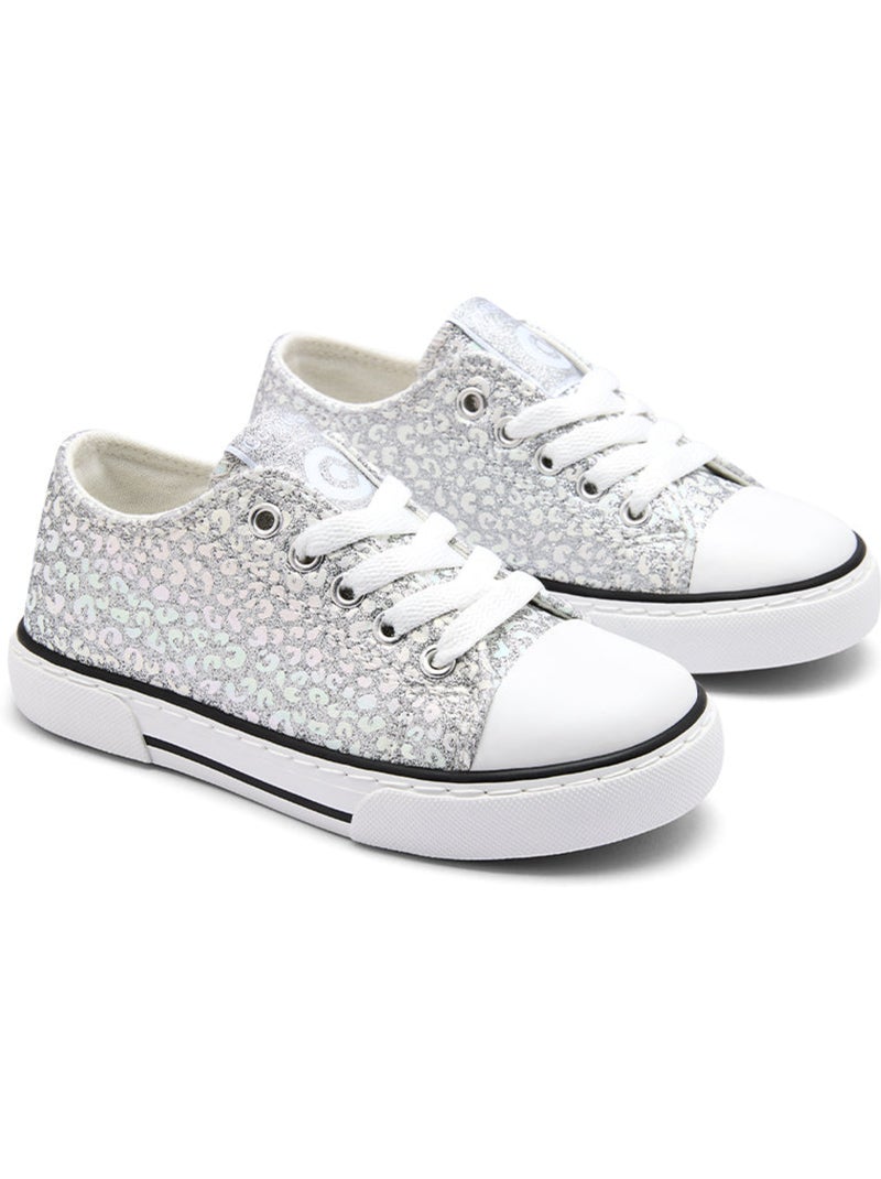 Sneakers conguitos glitter canvas Argento - Kiabi
