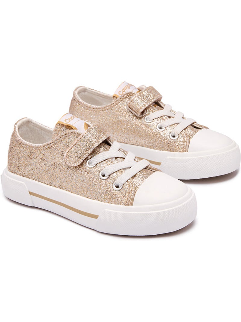 Sneakers conguitos glitter canvas Oro - Kiabi