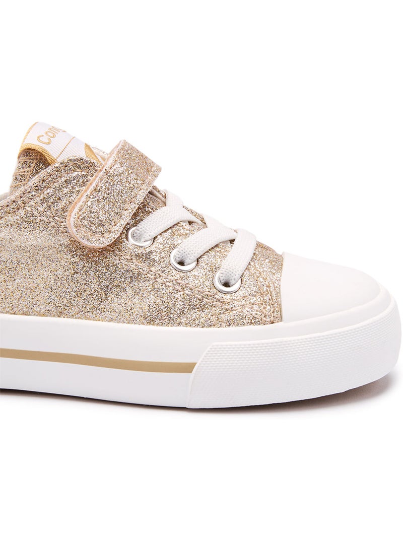 Sneakers conguitos glitter canvas Oro - Kiabi